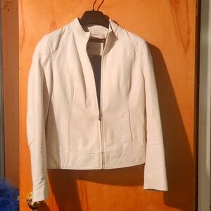 Wilson white leather jacket